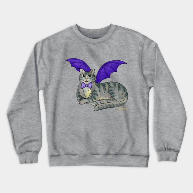 Halloween Bat-Cat Crewneck Sweatshirt by Happy Lines Family